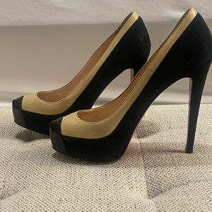 Christian Louboutin Black Suede Mago Cap Toe